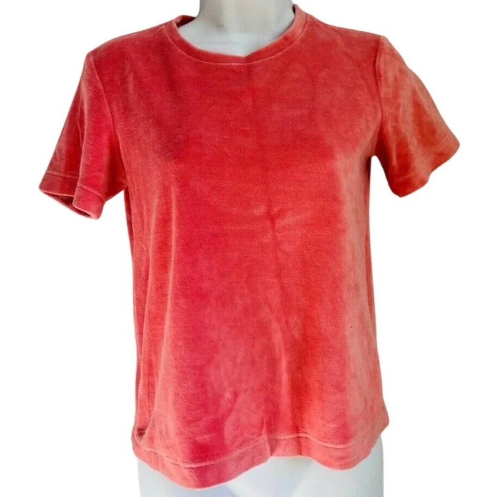 Pink Velour Tee Shirt Paris Atelier & other stories short sleeve size 4/34 EUC